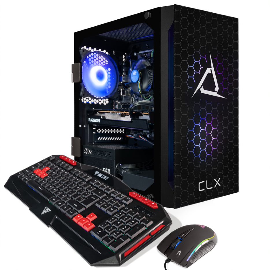 CLX SET Gaming Desktop - Intel Core i5 11400F 2.6GHz 6-Core Processor, 16GB DDR4 Memory, Radeon RX 6600 XT 8GB GDDR6 Graphics, 500GB M.2 NVMe SSD, 2TB HDD, WiFi, Black CLX Edition Spear MicroATX Tower RGB Fans, Windows 11 Home 64-bit