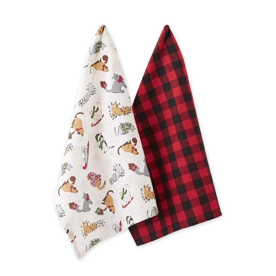 Design Imports Meowy Christmas Dishtowel Set - 2 pc