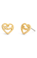 Coach Logo Heart Stud Earrings