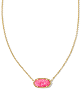 Kendra Scott Elisa Pink Opal Pendant Necklace - Gold