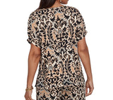 Ruby Road Womens Damask Textured Short Sleeve T-Shirt
