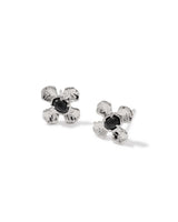 Kendra Scott Leanne Silver Stud Earrings - Black Granite