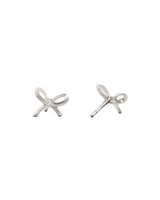 Kate Spade Girlie Pearlie Mini Bow Stud Earrings - Silver