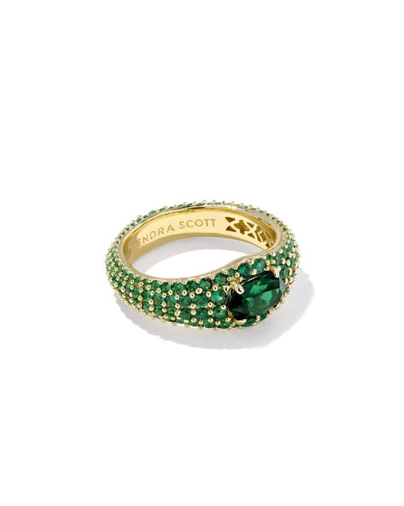 Kendra Scott Bella Dark Green Crystal Ring - Size 8
