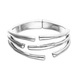 UNOde50 Silver Alloy Triple Tube Shape Bangle Bracelet - Medium