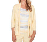 Ruby Rd. Womens Pearl Stripe Two In One Sweater