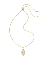 Kendra Scott Ophelia Gold Large Long Pendant Necklace - Iridescent Abalone