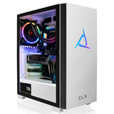 CLX SET Gaming Desktop - Liquid Cooled Intel Core i7 12700KF 3.6GHz 12-Core Processor, 32GB DDR4 Memory, GeForce RTX 3070 8GB GDDR6 Graphics, 500GB M.2 NVMe SSD, 4TB HDD, WiFi, White CLX Edition Sakara ATX Mid-Tower 6 RGB Fans, Windows 11 Home 64-bit