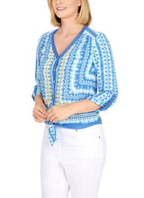 Ruby Rd. Womens Ikat Front Tie Top