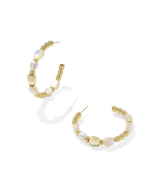 Kendra Scott Melody Beaded Hoop Earrings - Ivory Mother of Pearl