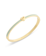 COACH Light Green Signature C Heart Enamel Bangle Bracelet