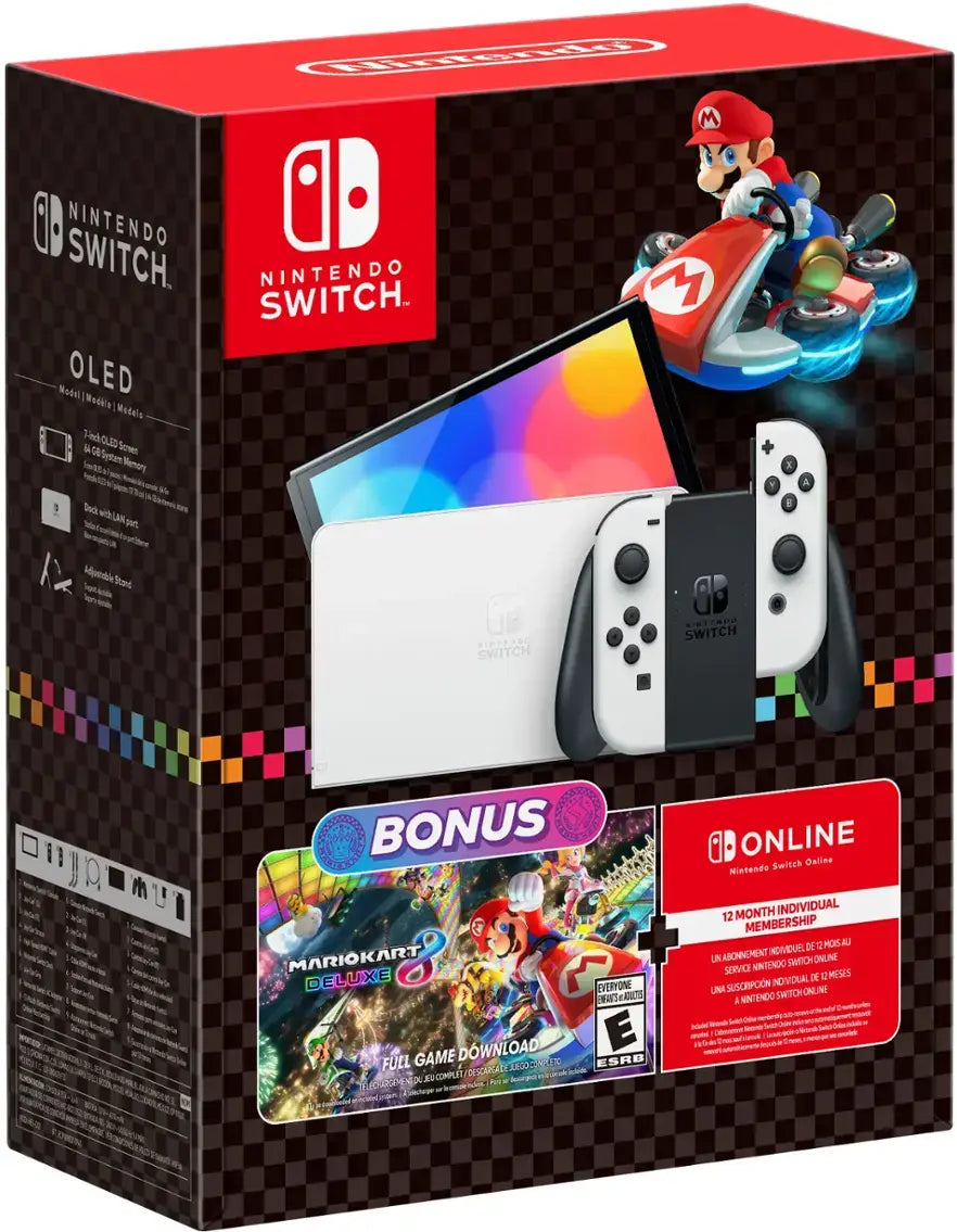 Nintendo Switch Nintendo Switch Mario Kart 8 Deluxe Nintendo Switch Mario Kart 8 Deluxe OLED Bundle Console