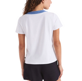 Nautica Womens Denim-Trimmed Henley Short Sleeve Shirt