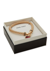 Nine West Square Red Gem Stretch Bracelet