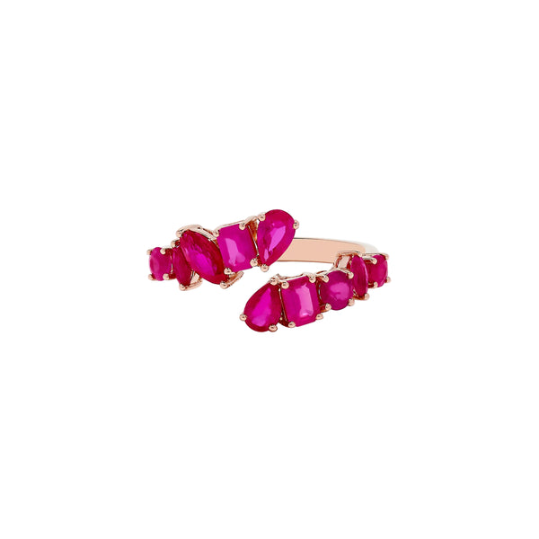 Effy Ruby Royale 14K Rose Gold Ruby Bypass Ring - Size 7