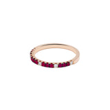 Effy 14k Rose Gold Ruby and Diamond Stacking Band - Size 7