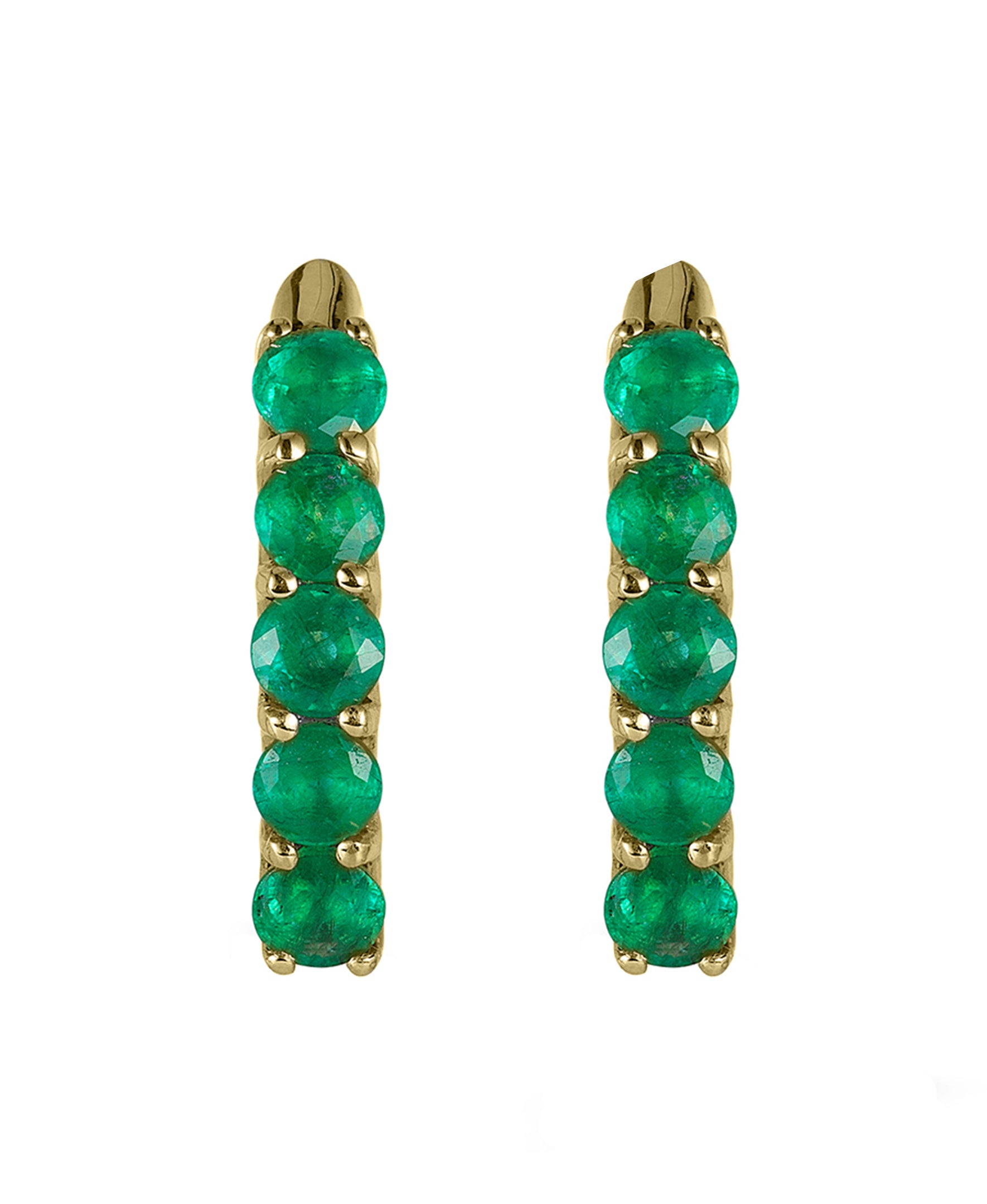 Effy 14K Yellow Gold Emerald 3/4" Hoop Earrings, 1.71 TCW