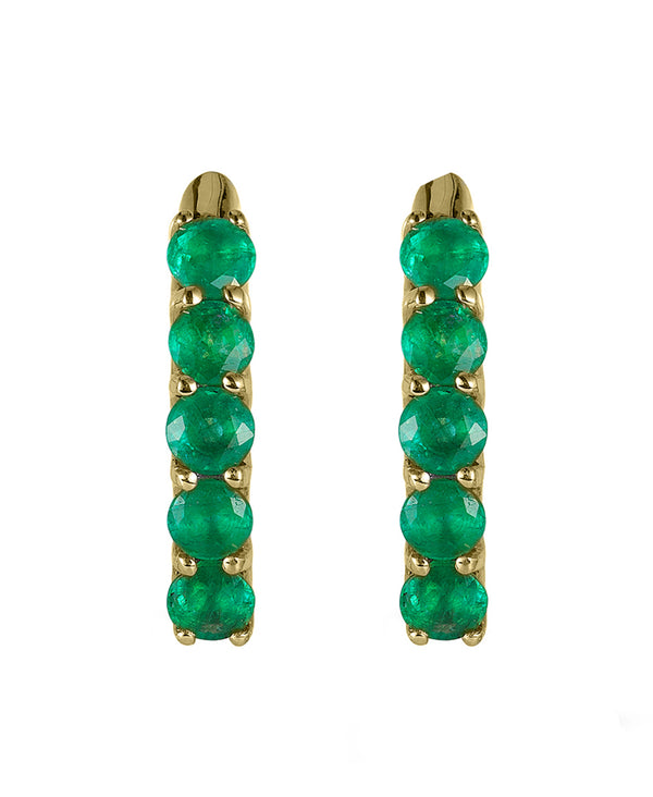 Effy 14K Yellow Gold Emerald 3/4" Hoop Earrings, 1.71 TCW