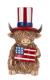 Ganz Patriotic Highland Cow Figurines - Set Of 2
