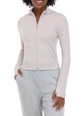 Calvin Klein Womens Performance Mock Neck Cropped Full Zip Jacket