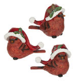 Ganz Cardinal With Santa Hat Figurine