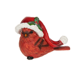 Ganz Cardinal With Santa Hat Figurine