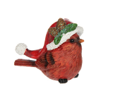 Ganz Cardinal With Santa Hat Figurine