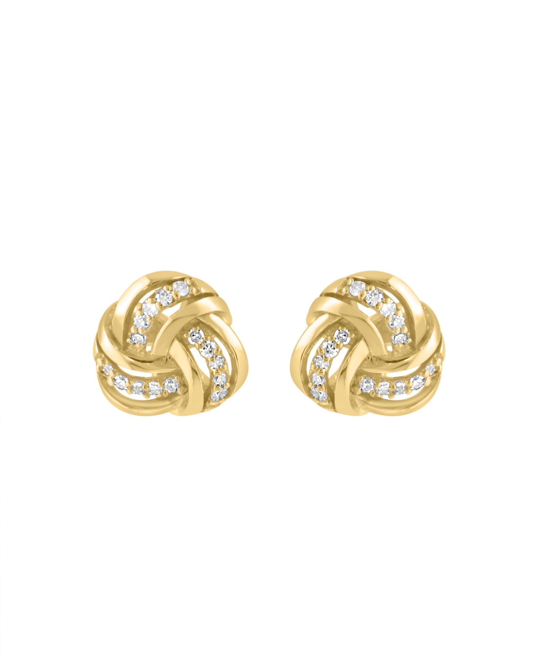 Effy 14K Yellow Gold Diamond Knot Stud Earrings