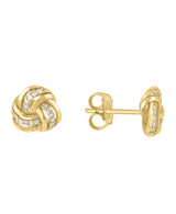 Effy 14K Yellow Gold Diamond Knot Stud Earrings