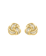 Effy 14K Yellow Gold Diamond Knot Stud Earrings