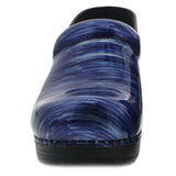 Dansko Womens Professional Blue Brush Patent Clogs