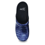 Dansko Womens Professional Blue Brush Patent Clogs