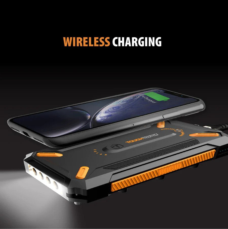 ToughTested 10,000 mAh Solar Charger & Wireless Portable Power Bank