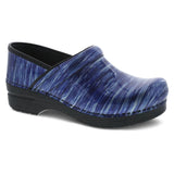 Dansko Womens Professional Blue Brush Patent Clogs