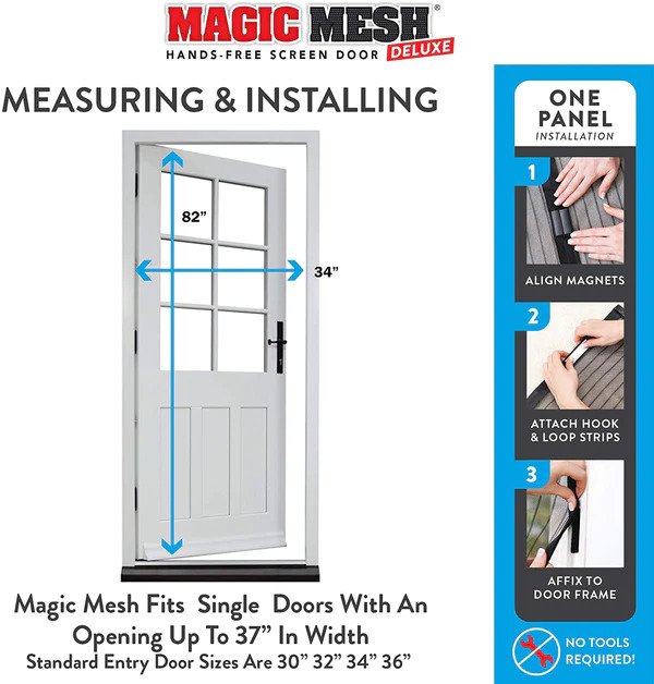 Magic Mesh Single Door Deluxe Screen Door