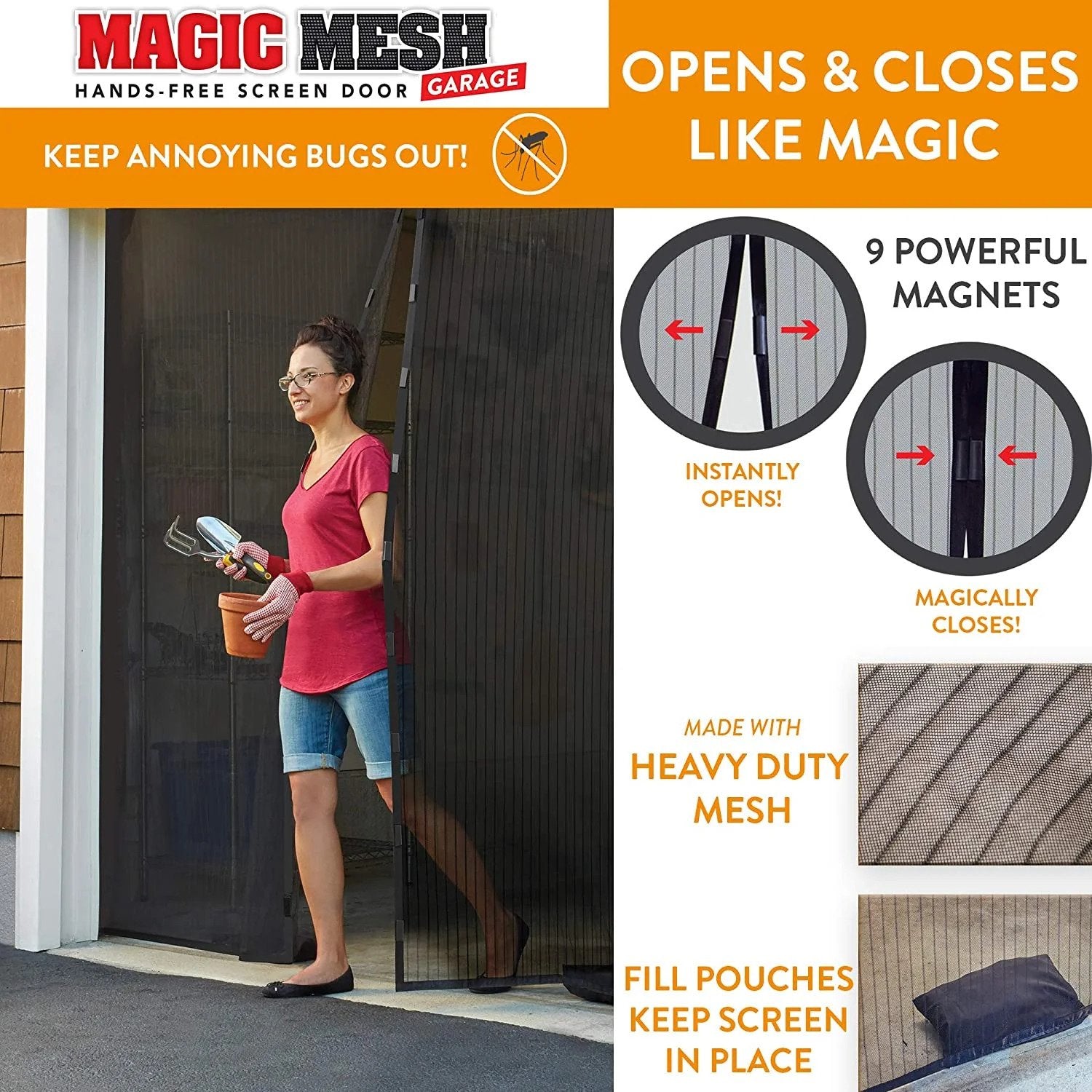 Magic Mesh Garage Screen Door