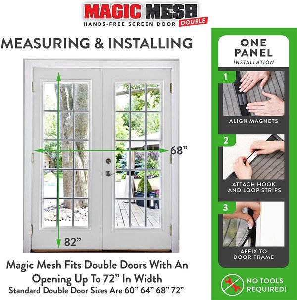 Magic Mesh Double Door Screen Door