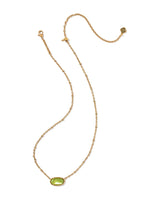 Kendra Scott Tiger Striped Elisa Vintage Gold Short Pendant Necklace - Green Mother of Pearl
