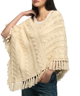 Lucky Brand Womens Cable Poncho Sweater