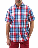 Chaps Mens Easy Care Poplin Short Sleeve Button Down Shirt