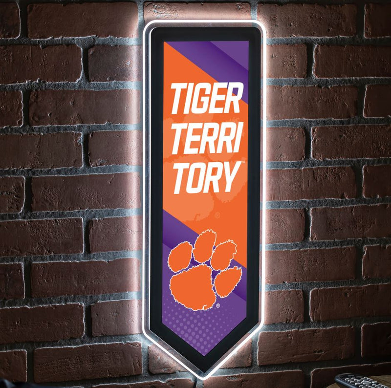 Evergreen Clemson Universty Pennant 9" x 23" LED Lighted Sign