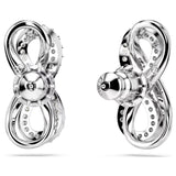 Swarovski Hyperbola Stud Earrings - Infinity, White, Rhodium plated