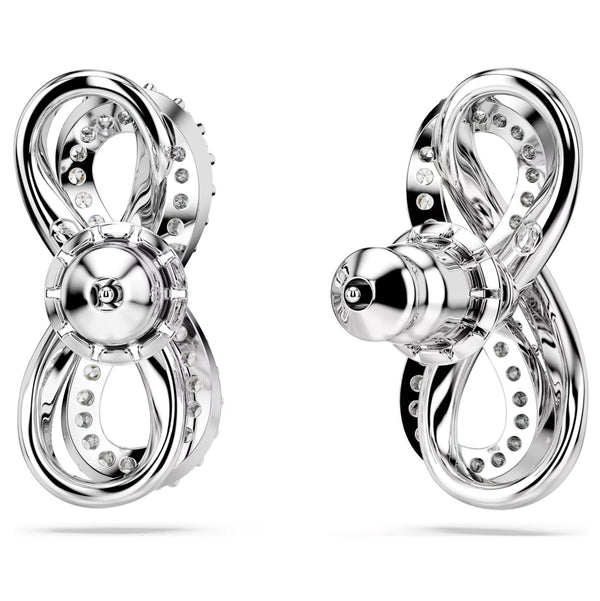 Swarovski Hyperbola Stud Earrings - Infinity, White, Rhodium plated