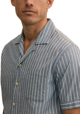 Brooks Brothers Mens Dobby Camp Collar Short Sleeve Shirt