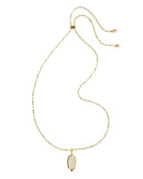 Kendra Scott Dani Stepped Frame Gold Long Pendant Necklace - Ivory Mother of Pearl
