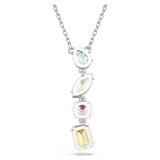 Swarovski Gema Y Pendant Necklace - Mixed Cuts, Multicolored, Rhodium Plated