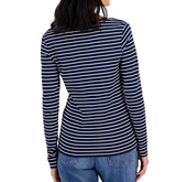 Nautica Womens Cotton Striped Scoop-Neck T-Shirt