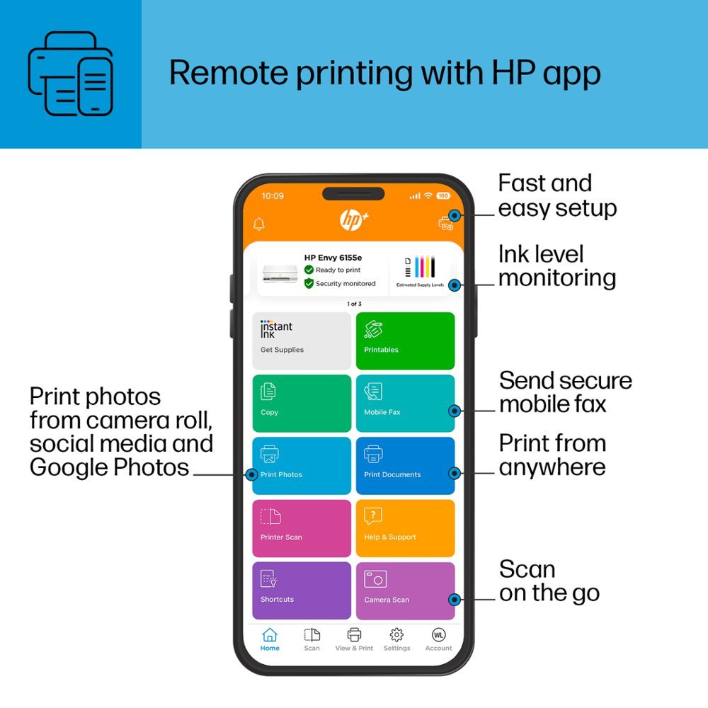 HP Envy 6155e Wireless All-in-One Inkjet Printer