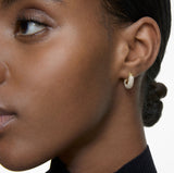 Swarovski Dextera Hoop Earrings - Small, White, Gold-tone plated