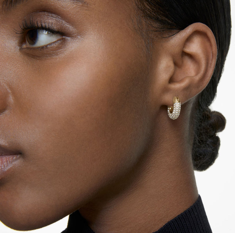 Swarovski Dextera Hoop Earrings - Small, White, Gold-tone plated